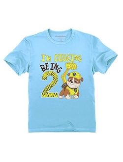 Paw Patrol Rubble Digging 2nd Birthday Official Nickelodeon Toddler Kids T-Shirt