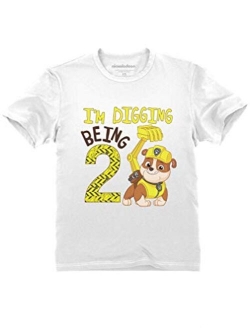 Paw Patrol Rubble Digging 2nd Birthday Official Nickelodeon Toddler Kids T-Shirt
