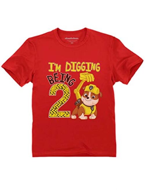 Paw Patrol Rubble Digging 2nd Birthday Official Nickelodeon Toddler Kids T-Shirt