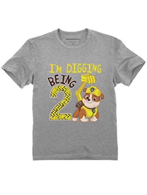 Paw Patrol Rubble Digging 2nd Birthday Official Nickelodeon Toddler Kids T-Shirt