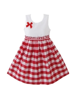 Girls Dress Red Tartan Checks Plaid Sundress