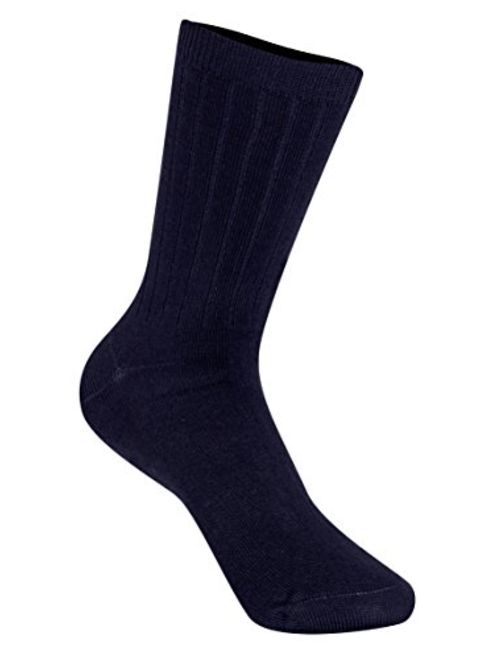 CLASSROOM Big Boys' Uniform Rib Crew Socks 3 Pack