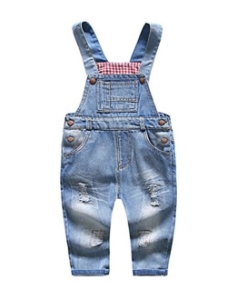 Kidscool Baby & Little Boys/Girls Blue & Black Denim Overalls