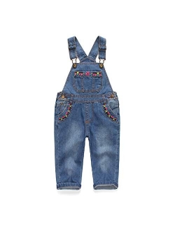 Kidscool Baby & Little Boys/Girls Blue & Black Denim Overalls