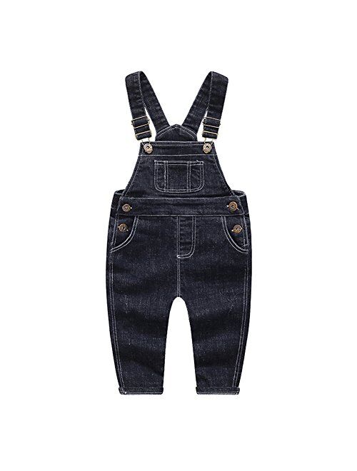 Kidscool Baby & Little Boys/Girls Blue & Black Denim Overalls