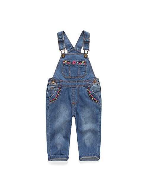 Kidscool Baby & Little Boys/Girls Blue & Black Denim Overalls