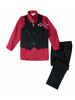 Big Boys' 5 Piece Pinstripe Vest Set