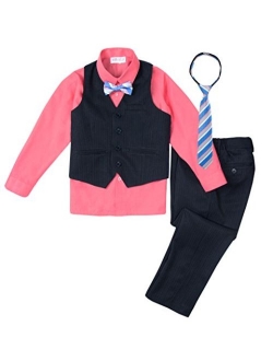 Big Boys' 5 Piece Pinstripe Vest Set