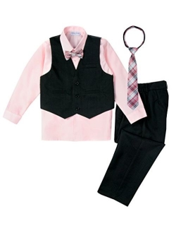 Big Boys' 5 Piece Pinstripe Vest Set