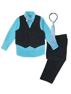 Big Boys' 5 Piece Pinstripe Vest Set