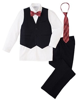 Big Boys' 5 Piece Pinstripe Vest Set