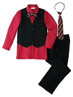 Big Boys' 5 Piece Pinstripe Vest Set