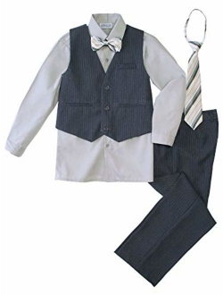 Big Boys' 5 Piece Pinstripe Vest Set