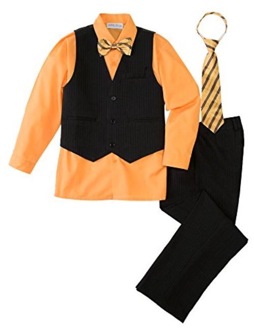 Spring Notion Big Boys' 5 Piece Pinstripe Vest Set