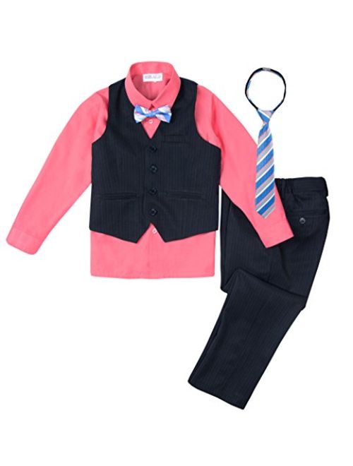 Spring Notion Big Boys' 5 Piece Pinstripe Vest Set