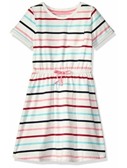 Girl's Short-Sleeve Elastic Waist T-Shirt Dress