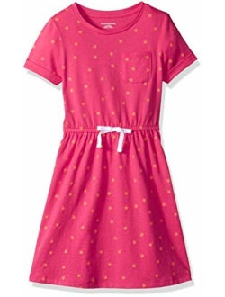 Girl's Short-Sleeve Elastic Waist T-Shirt Dress