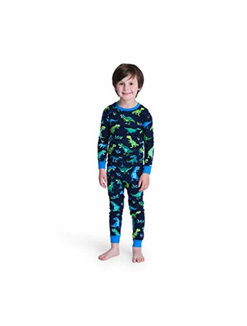 Hatley Boys' Organic Cotton Long Sleeve Printed Pajama Sets