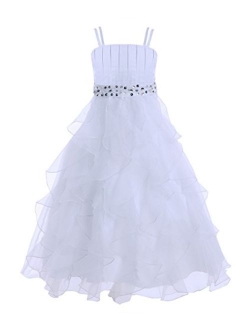 iiniim Girl's Organza Princess Party Pageant Wedding Prom Gowns Flower Girl Dress