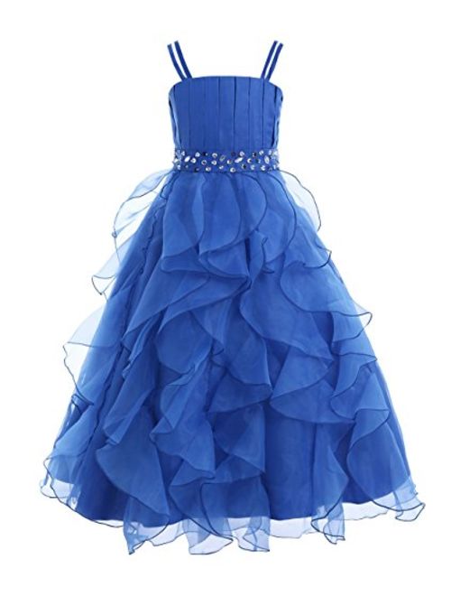 iiniim Girl's Organza Princess Party Pageant Wedding Prom Gowns Flower Girl Dress