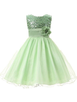 M2C Girls Sequined Flower Bridesmaid Ball Gown Party Dress