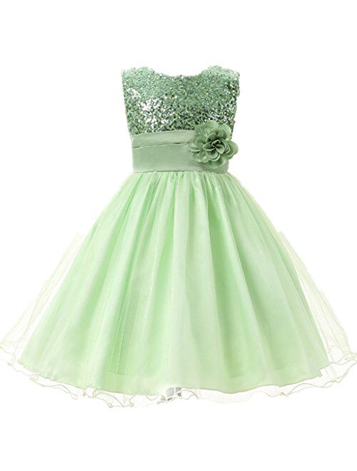 M2C Girls Sequined Flower Bridesmaid Ball Gown Party Dress