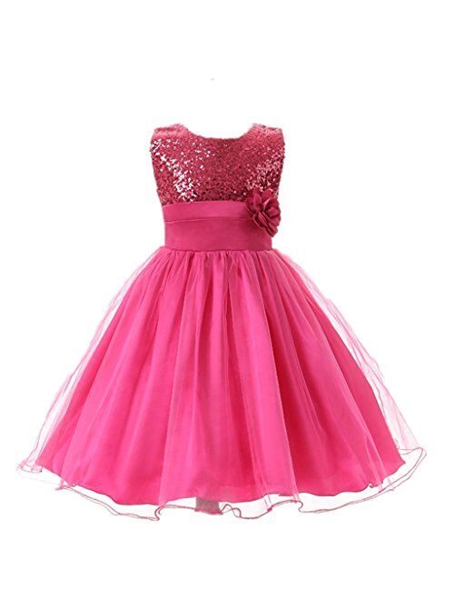 M2C Girls Sequined Flower Bridesmaid Ball Gown Party Dress