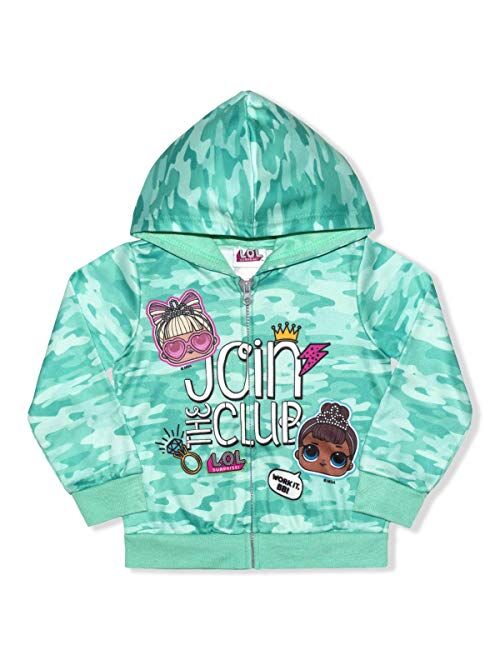 L.O.L. Surprise! Girls Lil Cheeky Babe and Lil D.J Zip Up Hoodie for Little and Big Kids Pink/Blue