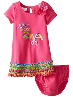 Bonnie Baby Baby Girls Appliqued Dress and Panty