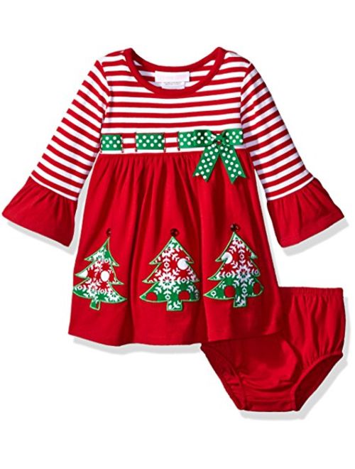 Bonnie Baby Baby Girls Appliqued Dress and Panty