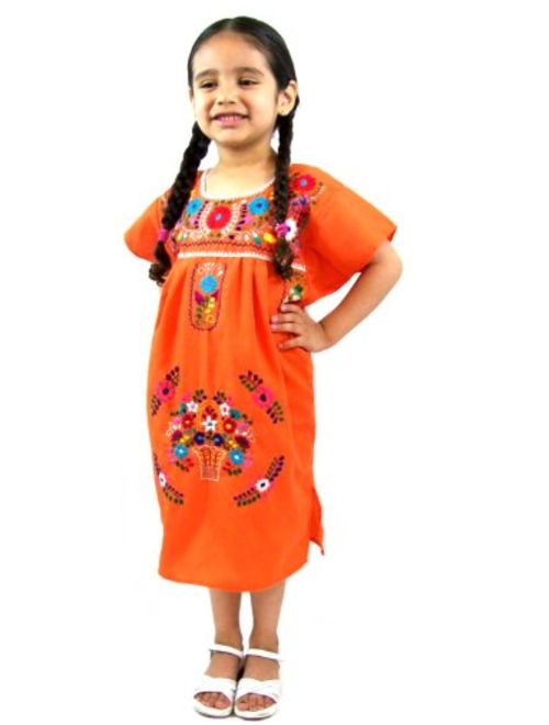 Leos Mexican Imports Girls Mexican Puebla Dress