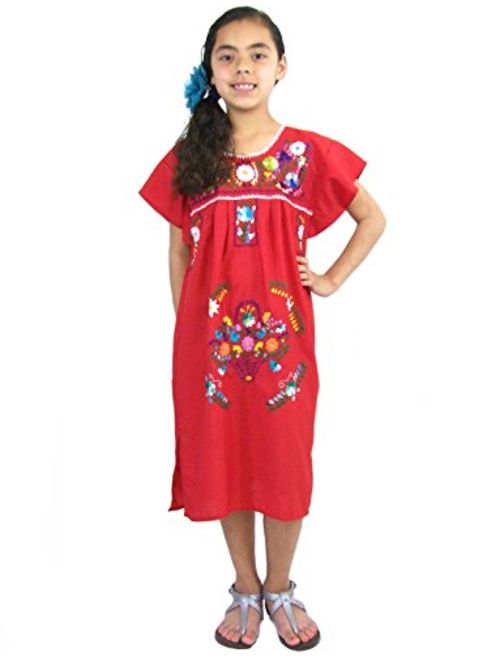 Leos Mexican Imports Girls Mexican Puebla Dress