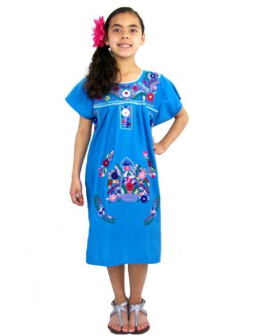 Leos Mexican Imports Girls Mexican Puebla Dress