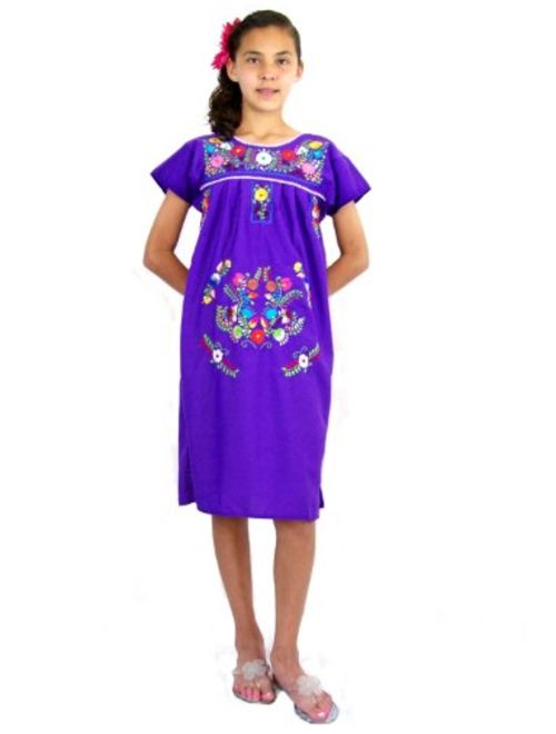 Leos Mexican Imports Girls Mexican Puebla Dress