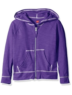 Little Girls' Slub Jersey Full Zip Jacket