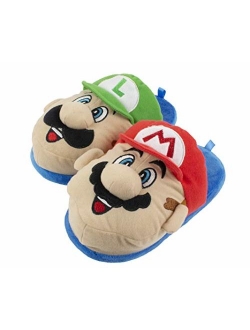 Super Mario Brothers Mario and Luigi Slippers for Kids, Nintendo, Scuff Clog Slip on, Little Kid/Big Kid Sizes 11 to 5