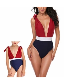 Acircle Mommy And Me Swimsuit Family Mother Girl One Piece Cutout Bathing Suit Bikini