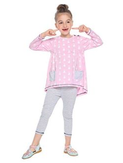 Little Girls Clothing Sets Bunny Long Sleeve Outfits 2 PCS Top Leggings Pajamas Sets