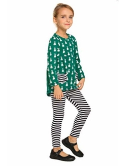 Little Girls Clothing Sets Bunny Long Sleeve Outfits 2 PCS Top Leggings Pajamas Sets