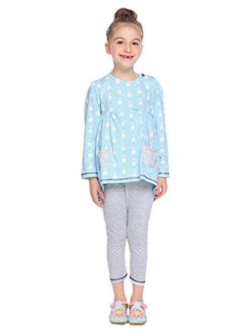 Arshiner Little Girls Clothing Sets Bunny Long Sleeve Outfits 2 PCS Top Leggings Pajamas Sets