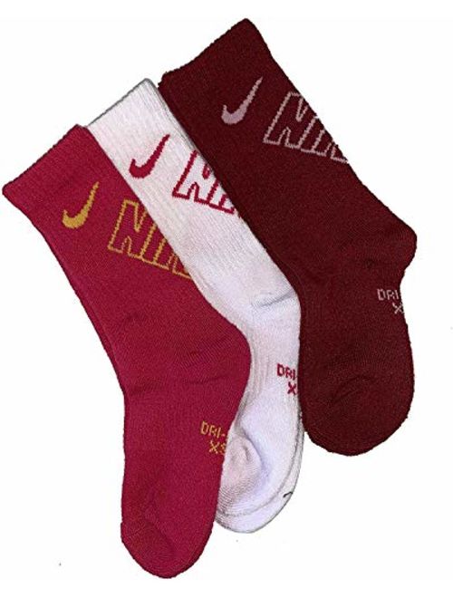 Nike Kids Performance Cushioned Lycra Crew Training Socks 3-Pair Pack (Little Kid/Big Kid)