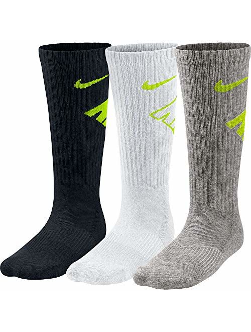 Nike Kids Performance Cushioned Lycra Crew Training Socks 3-Pair Pack (Little Kid/Big Kid)