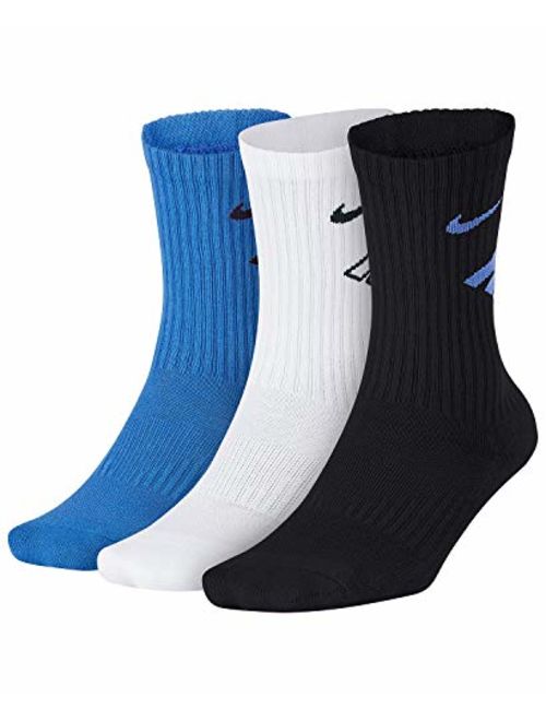 Nike Kids Performance Cushioned Lycra Crew Training Socks 3-Pair Pack (Little Kid/Big Kid)