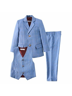 YuanLu 3 Piece Kids Boys' Formal Blazer Vest and Pants Dress Suits Set for Party