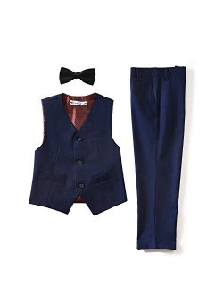 YuanLu 3 Piece Kids Boys' Formal Blazer Vest and Pants Dress Suits Set for Party