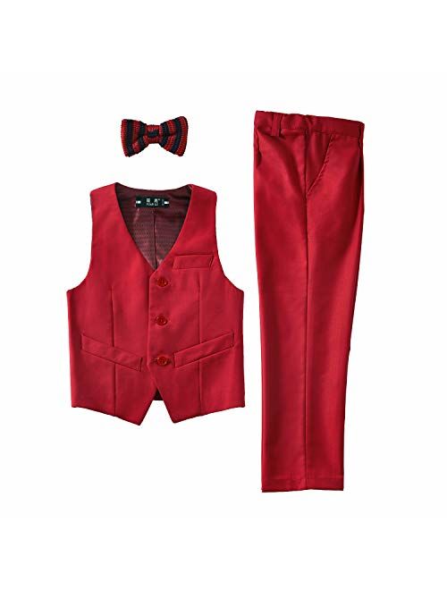 YuanLu 3 Piece Kids Boys' Formal Blazer Vest and Pants Dress Suits Set for Party