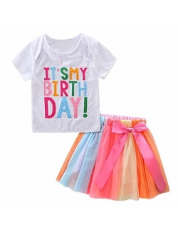 Birthday Outfit for Girl Birthday T-Shirt and Tutu Skirt Set