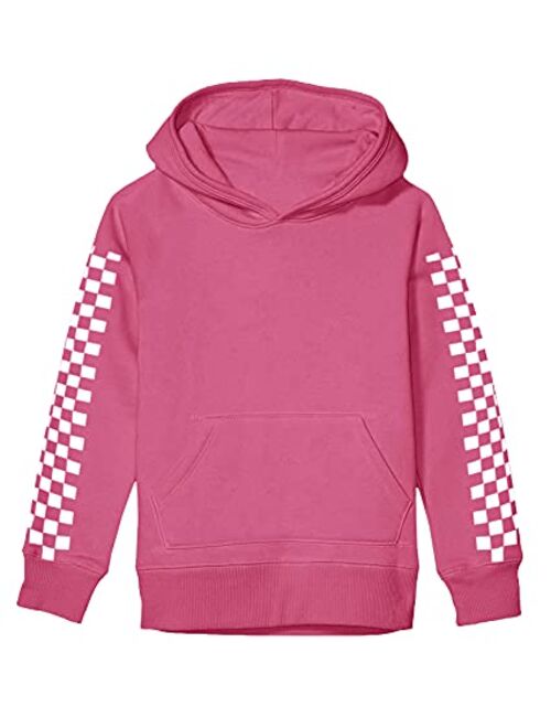 FUMIKAZU Kids Crop Tops Plaid Hoodies Long Sleeve Cute Pullover Sweatshirt with Pocket