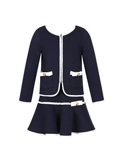 Richie House Girls' Elegant Knit Suit with Skirt Size 2-10 Rh1963