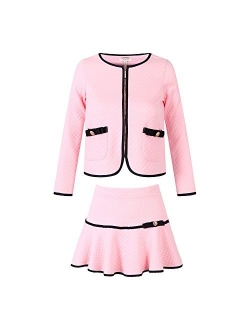 Richie House Girls' Elegant Knit Suit with Skirt Size 2-10 Rh1963